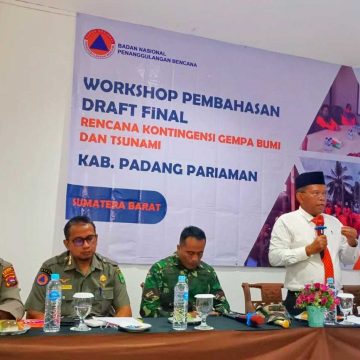 Buka Workshop Pembahasan Draft Final Renkon Gempa dan Tsunami Padang Pariaman, Wabup Rahmang Harapkan Segera Tersosialisasi Pada Masyarakat