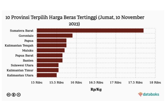 Harga Beras Sumatera Barat Menjadi yang Termahal di Indonesia