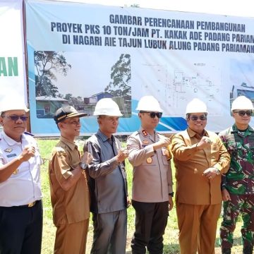 Langkah Bersama Forkopimda Peletakan Batu Pertama Pabrik Kelapa Sawit di Air Tajun, Padang Pariaman