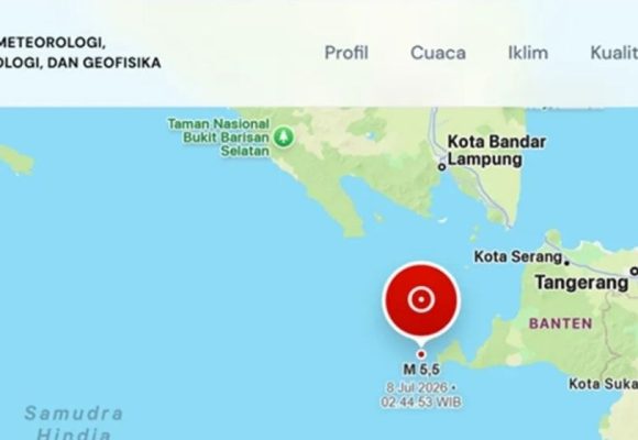 WEBSITE - 2026-07-08T095616.048 Gempa M5,5 guncang Selat Sunda, tidak berpotensi tsunami