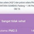 Kualitas udara di Padang pada Jumat sangat tidak sehat