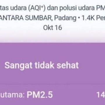 Kualitas udara di Padang pada Jumat sangat tidak sehat