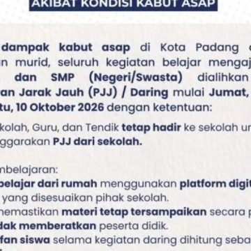 Pemkot Padang terapkan PJJ akibat kabut asap