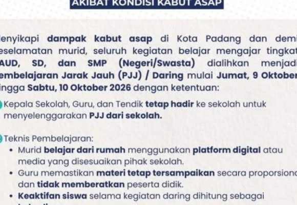 WEBSITE (6) Pemkot Padang terapkan PJJ akibat kabut asap