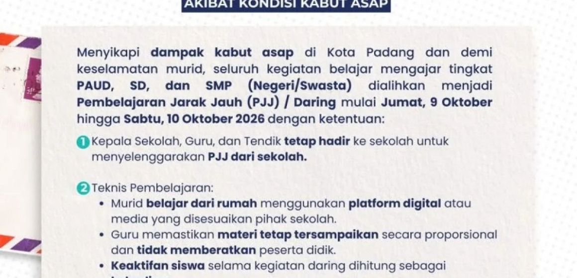 WEBSITE (6) Pemkot Padang terapkan PJJ akibat kabut asap